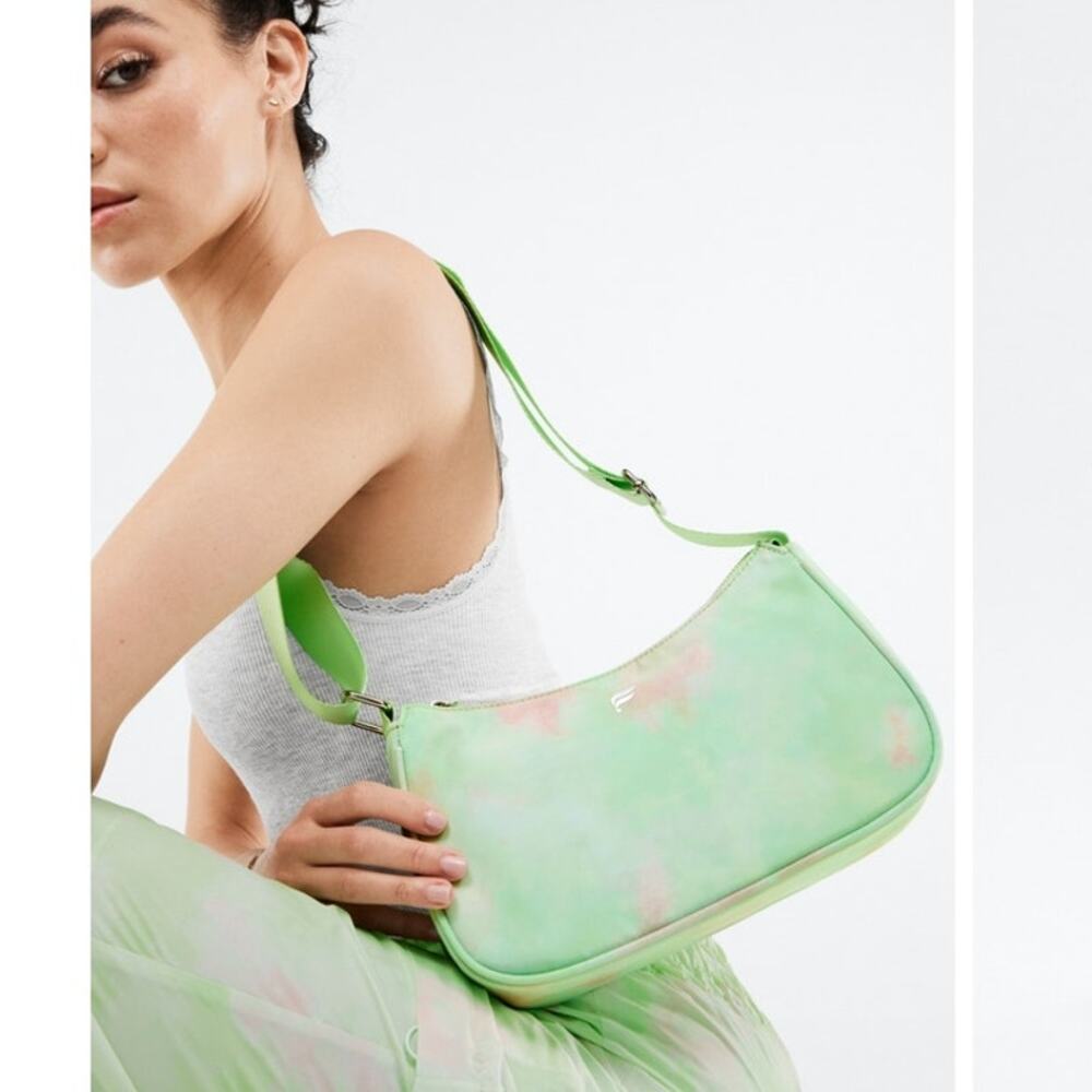 Fabletics Maddie Ziegler X Mint & Pink Tie-dye Woven Nylon Mini Shoulder Bag